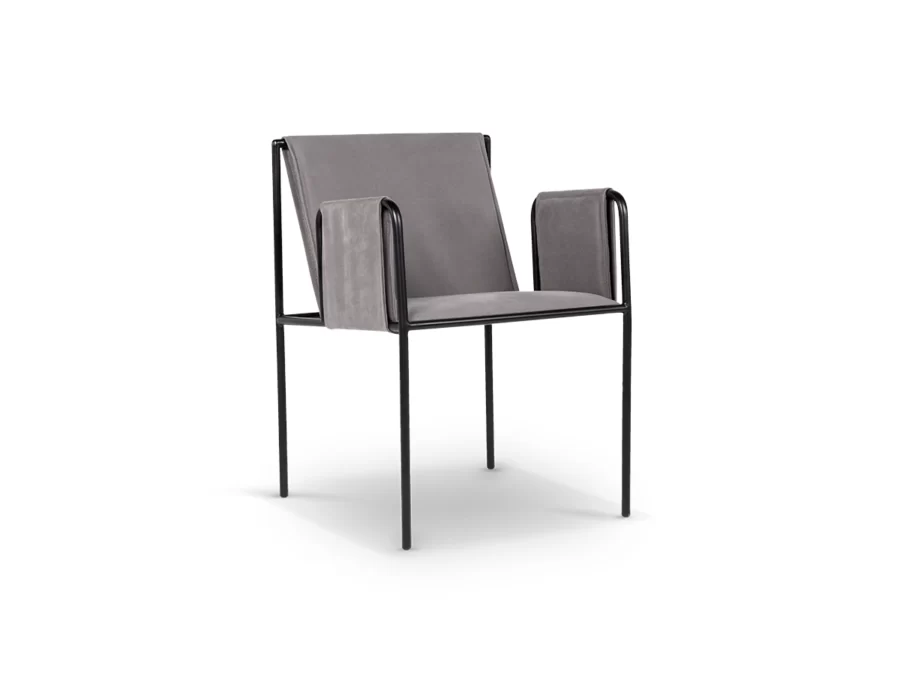 Cadeira Ciel Zeea design industrial alto padrao moderna e minimalista inclinada direita