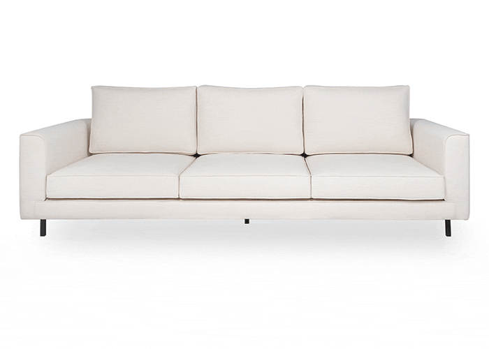Sofa Davina Zeea 3 lugares de luxo alto padrao design moderno e minimalista dimensoes