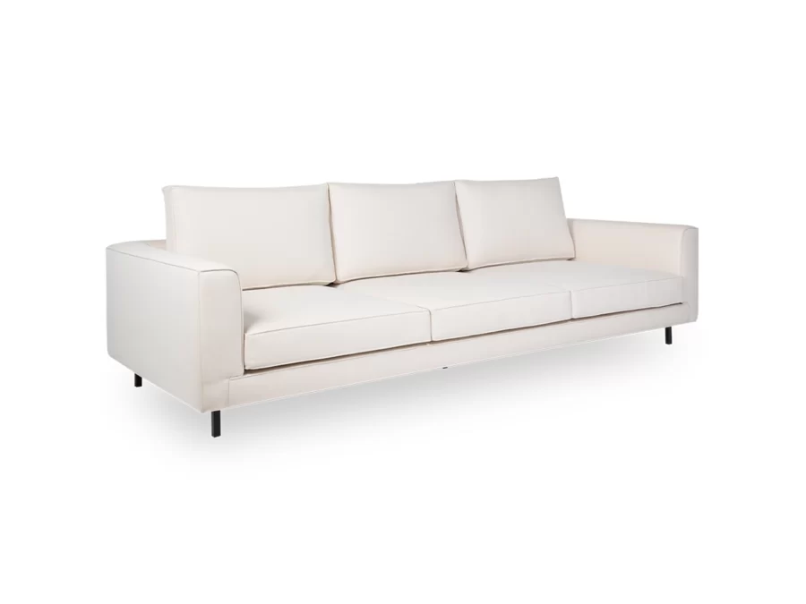 Sofa Davina Zeea 3 lugares de luxo alto padrao design moderno e minimalista inclinado direita
