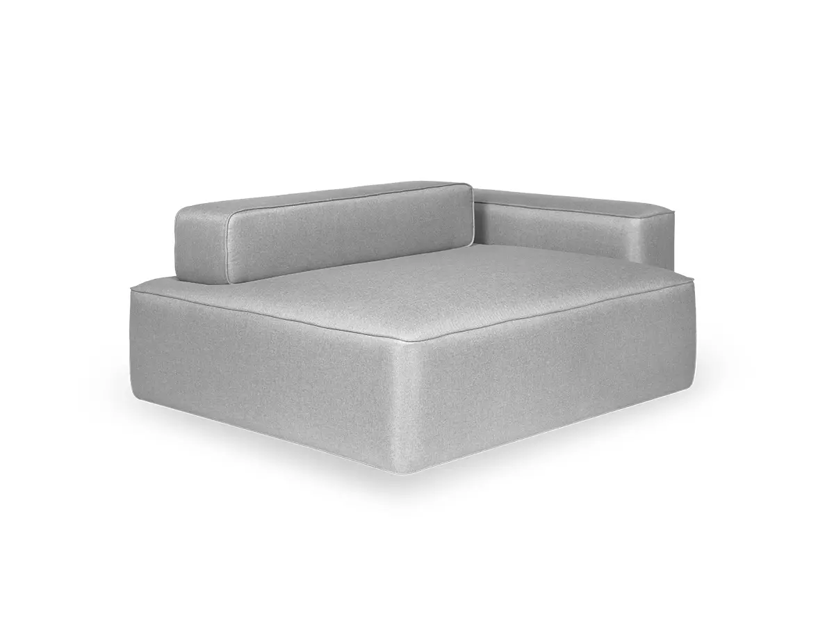 Sofa modular Vic Braco Zeea de luxo alto padrao design moderno industrial e minimalista inclinado direita